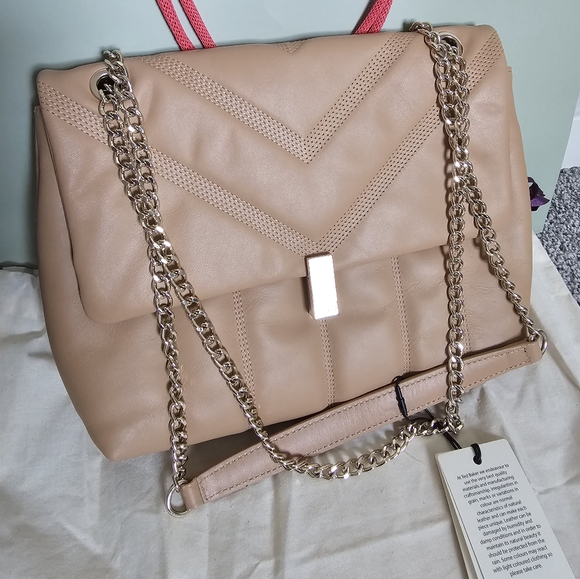 Beige Chain Strap Women's Bag - Picture 2 of 7